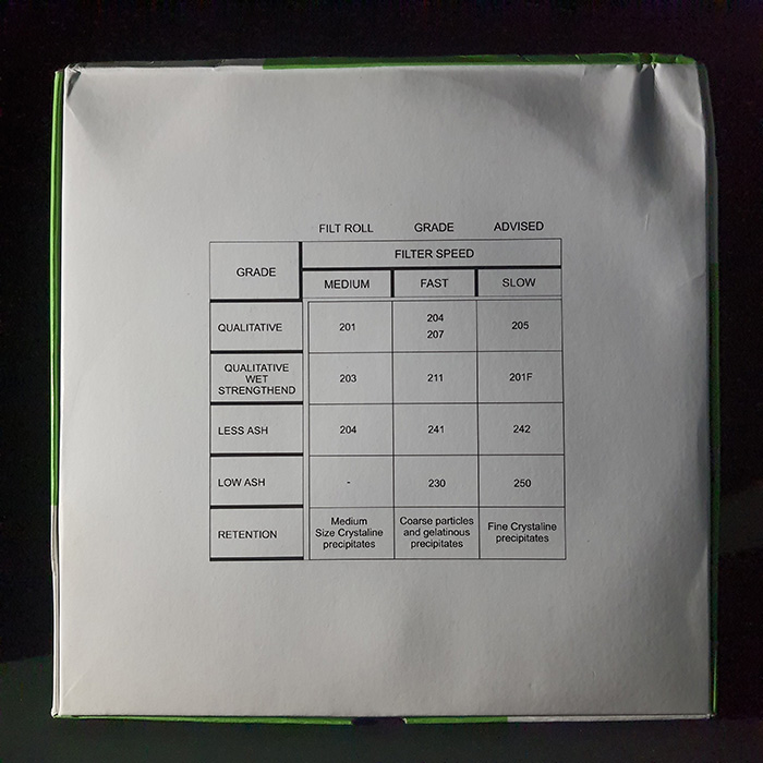 Filtroll filter paper 6inch D Filtroll Filter Paper